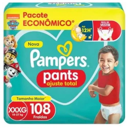 Fralda Pampers Pants Ajuste Total Tamanho XXXG 108 Unidades