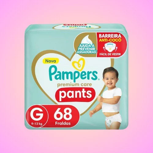 Fralda Pampers Pants Premium Care G - 68 fraldas