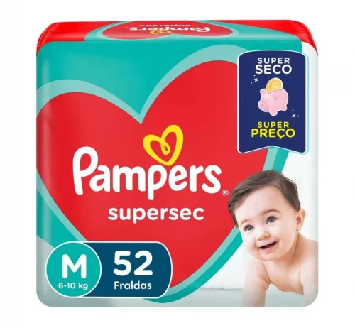 Fralda Pampers Supersec M 52 Unidades