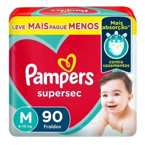 Fralda Pampers Supersec M com 90 Unidades