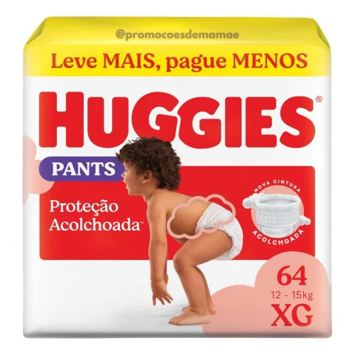 Fralda Pants Huggies Proteção Acolchoada Tamanho XG 64 unidades