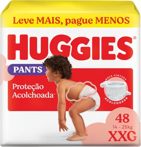 Fralda Pants Huggies Proteção Acolchoada XXG 48 unidades