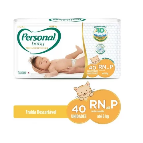 Fralda Personal Baby Premium Protection RN até P 40 unidades