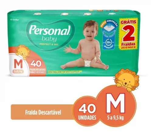 Fralda Personal Baby Protect&Sec M 40 unidades