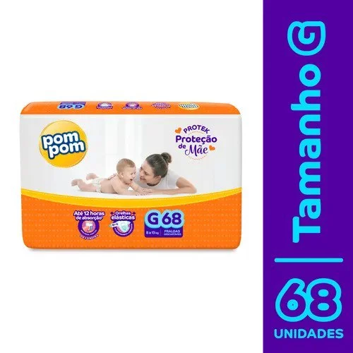 Fralda Pom Pom Protek Proteção de Mãe G com 68