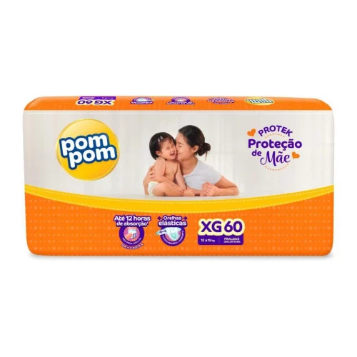 Fralda Pom Pom Protek Proteção de Mãe XG 60 Unidades
