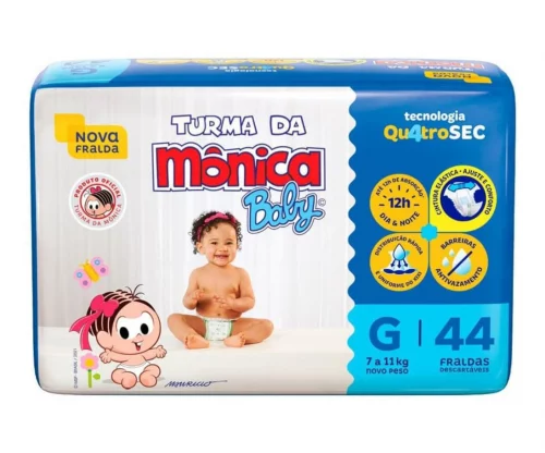 Fralda Turma da Mônica Baby G 44 unidades