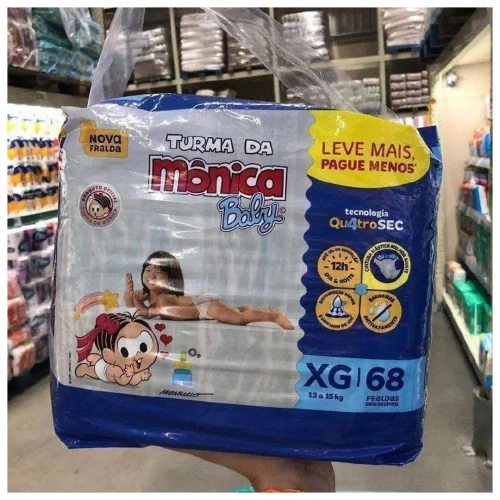Fralda Turma da Mônica Baby Giga XG 68 Unidades