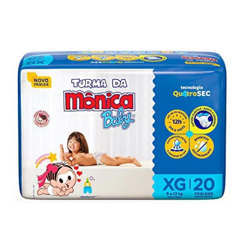 Fralda Turma da Mônica Baby Jumbo XG 20 Unidades