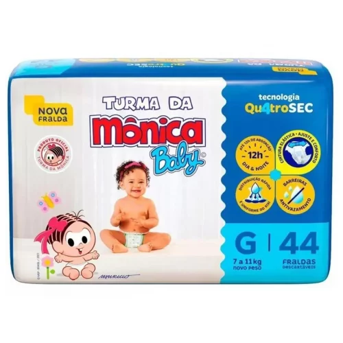 Fralda Turma da Mônica Baby Mega G com 44 Unidades