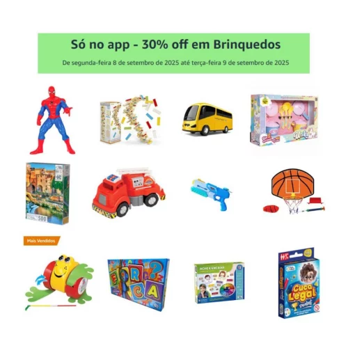 Ganhe 30% off em Brinquedos na Amazon