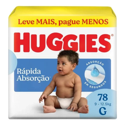 🛍️Huggies Tripla Proteção Fralda G 78 Unidades