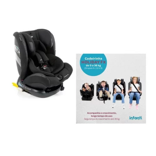 Infanti, Cadeirinha Holiday FX, 0 a 36kg, com Isofix, Black Intense