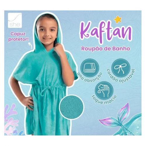 Kaftan Atoalhado Saída De Praia (Tam. PP ao GG) opções de cores