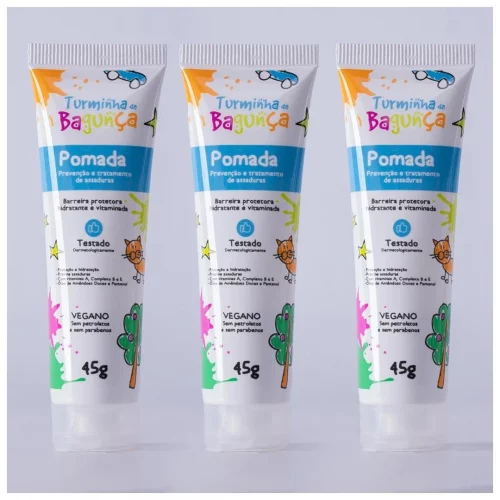 Kit 03 Pomadas Prevenção de Assaduras TURMINHA DA BAGUNÇA 45g