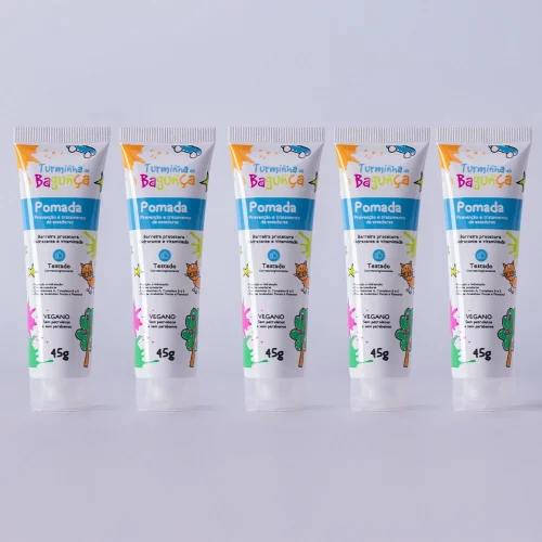 *Kit 05 Pomadas Prevenção de Assaduras TURMINHA DA BAGUNÇA 45g*