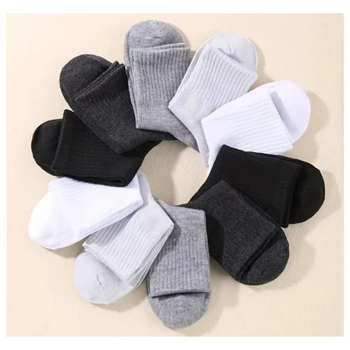 Kit 10 Pares Meia Branca Escolar Infantil Menino Menina