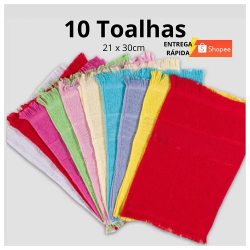 Kit 10 Toalhas de Mão Social Toalhinha Área Para Bordar Artesanato escolar de Boca Laune Haus