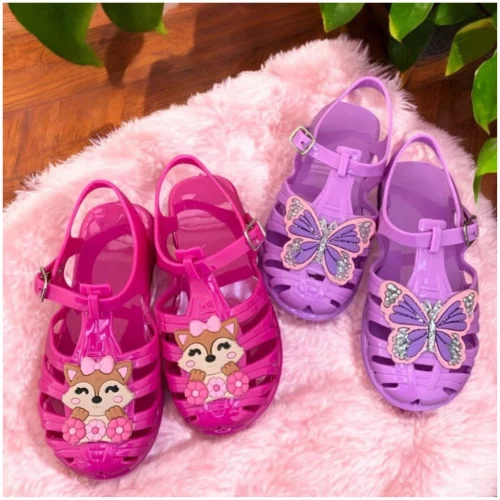 Kit 2 Pares Sandália Menina Estampada - Tam 17 ao 32
