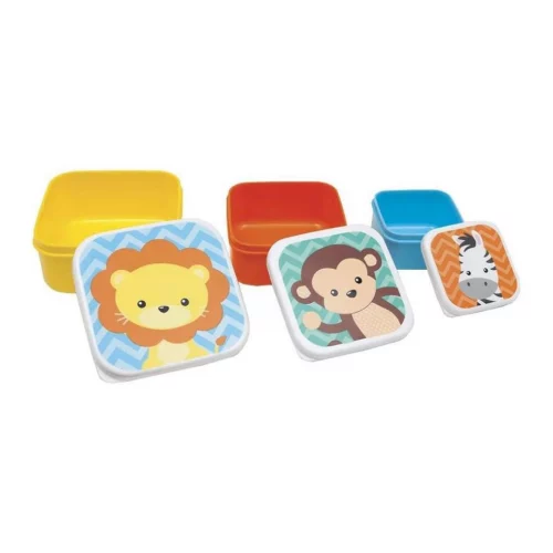 Kit 3 Potinhos Animais Multicor Buba