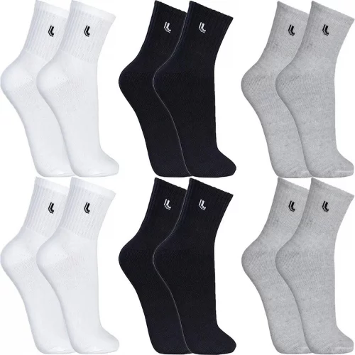 Kit 6 Pares Meias Lupo Cano Médio Alto Academia Original