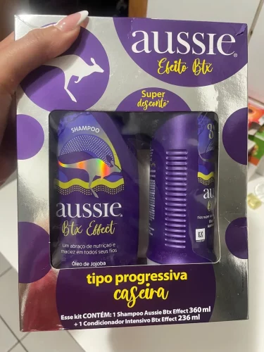 Kit Aussie Btx Effect Shampoo 360ml + Creme De Tratamento 3 Minute Miracle 236ml