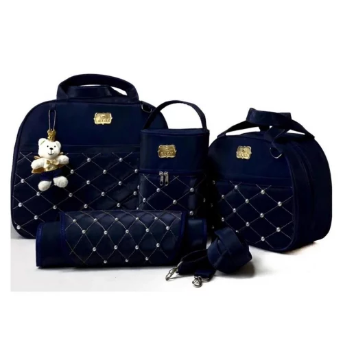 Kit Bolsas de Bebê Maternidade Tipo Mala Impermeável e Térmicas + Trocador