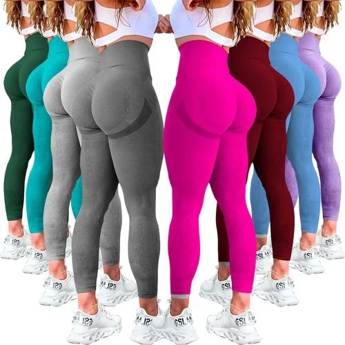 🧡 Kit Com 2 Calça Legging Feminina Academia Esportiva Fitness Cintura Alta Levanta Bumbum