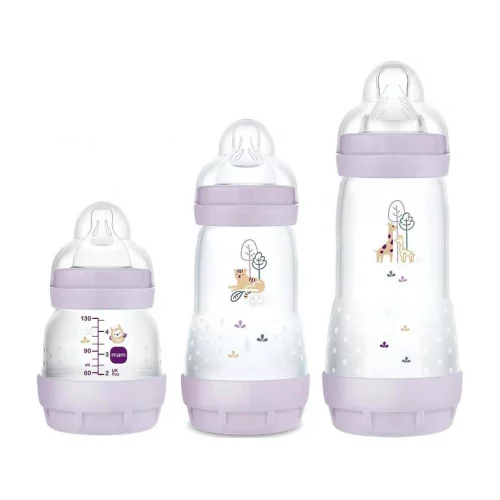 Kit com 3 Mamadeiras Easy Start 130/260/320ml Lilás - MAM