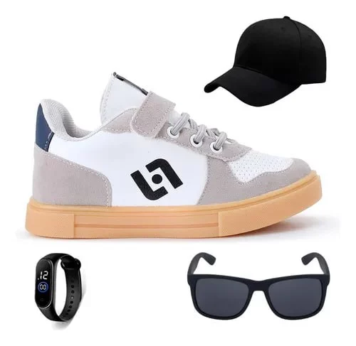 💜 Kit Tenis Infantil Casual Street + Bone Oculos E Relogio