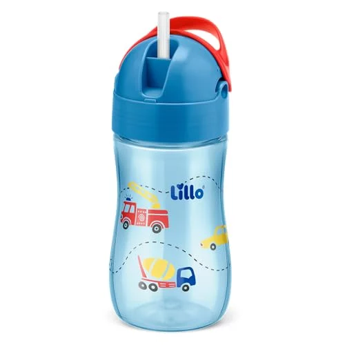 Lillo Copo Infantil Com Canudo Evolution 300Ml Azul -