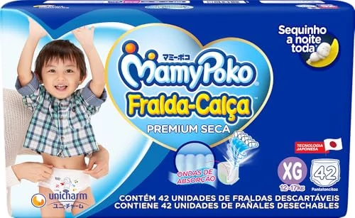 MamyPoko Fralda-Calça Premium Seca Xg 42 Unidades