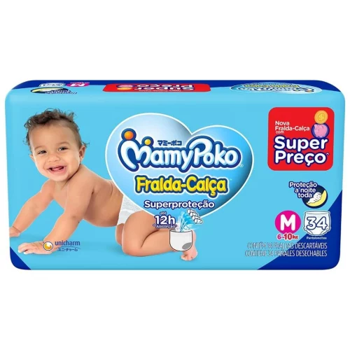 MamyPoko Fralda-Calça Superproteção M 34 Unidades