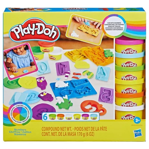 Massinha Play-Doh Inicial de Números 6 potes + acessórios