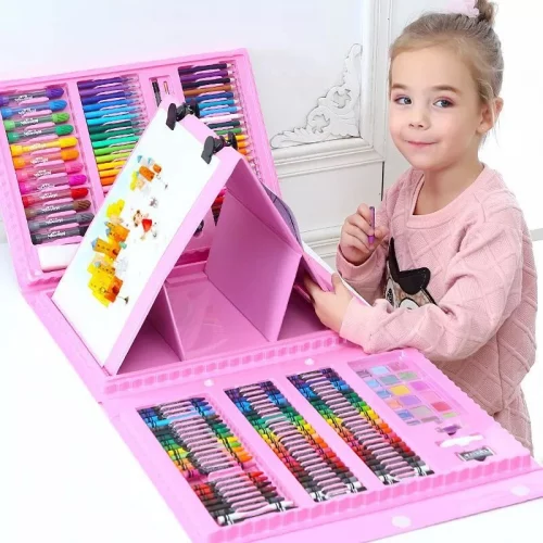 Material Escolar Maleta Pintura Estojo Infantil 208 Peças