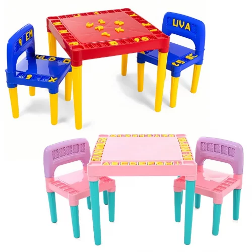🛍️Mesa Mesinha Didática Infantil Com 2 Cadeiras Educativa Para Crianças Menina Menino Colorido Tritec