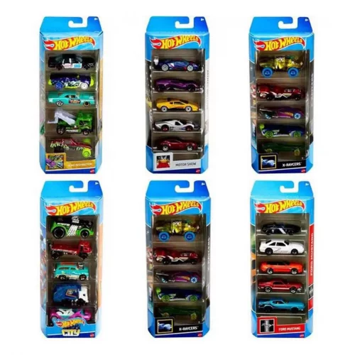 Pacote 5 Carros Sortidos  Hot Wheels  Mattel  Multicor - não é possível escolher as cores