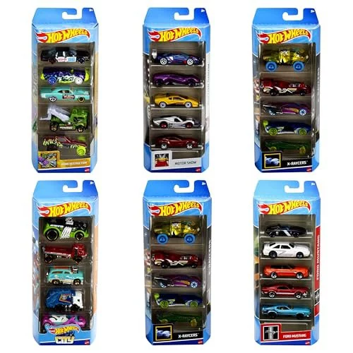 Pacote 5 Carros Sortidos, Hot Wheels, Mattel, Multicor - não é possível escolher as cores