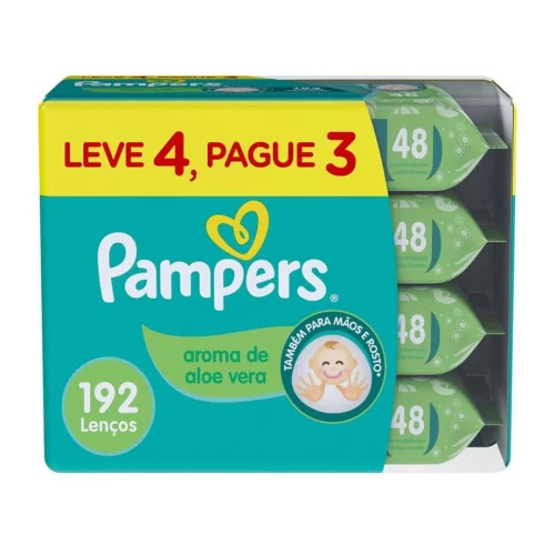 Pampers Lenços Umedecidos Aroma De Aloe Vera 192 Unidades