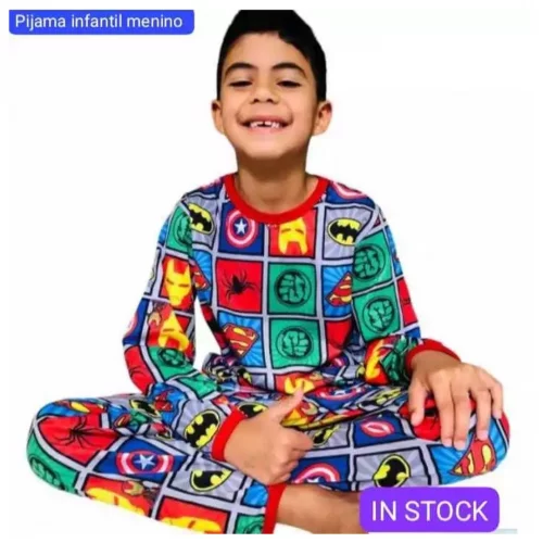 Pijama Infantil Menino herois sonic minions homem aranha minecraft carros bluey divertida mente