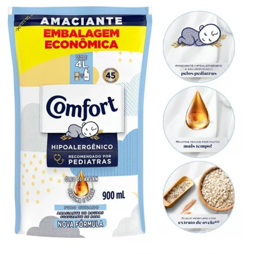 Refil Amaciante Concentrado Comfort Puro Cuidado 900ml