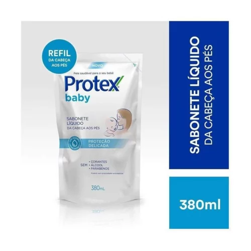Refil Sabonete Líquido Bebê Protex Baby Delicate Care 380ml