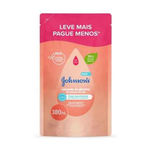 Refil Sabonete Líquido de Glicerina Johnson's Baby da Cabeça aos Pés 380ml