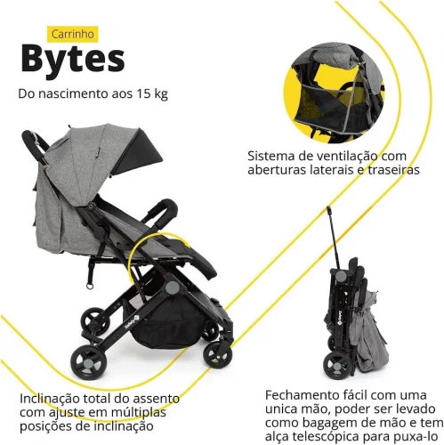 Safety 1st, Carrinho de Bebê Bytes Cinza