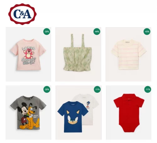 Seleção de camisetas com Desconto Progressivo na C&A 🥳
