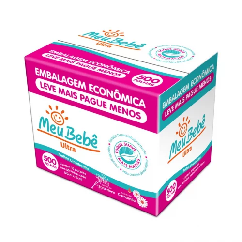 TOALHA UMEDECIDA MEU BEBE ULTRA PACK 500 (10und x 50Fls)