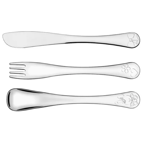 Tramontina 66973005 Jogo de Talheres Infantil Aço Inox com 3 Peças, Prata
