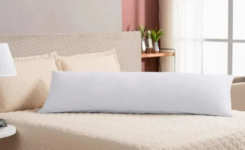 🛍 Travesseiro De Corpo Laribaby Antialérgico Xuxão Com Fronha E Zíper Branco 1,35 X 0,40 M 100% Silicone