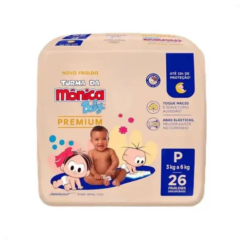 Turma da Mônica Baby Premium Jumbo P 26 Unidades