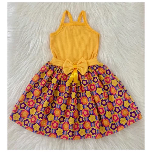 Vestido de Alça Verão Infantil Menina